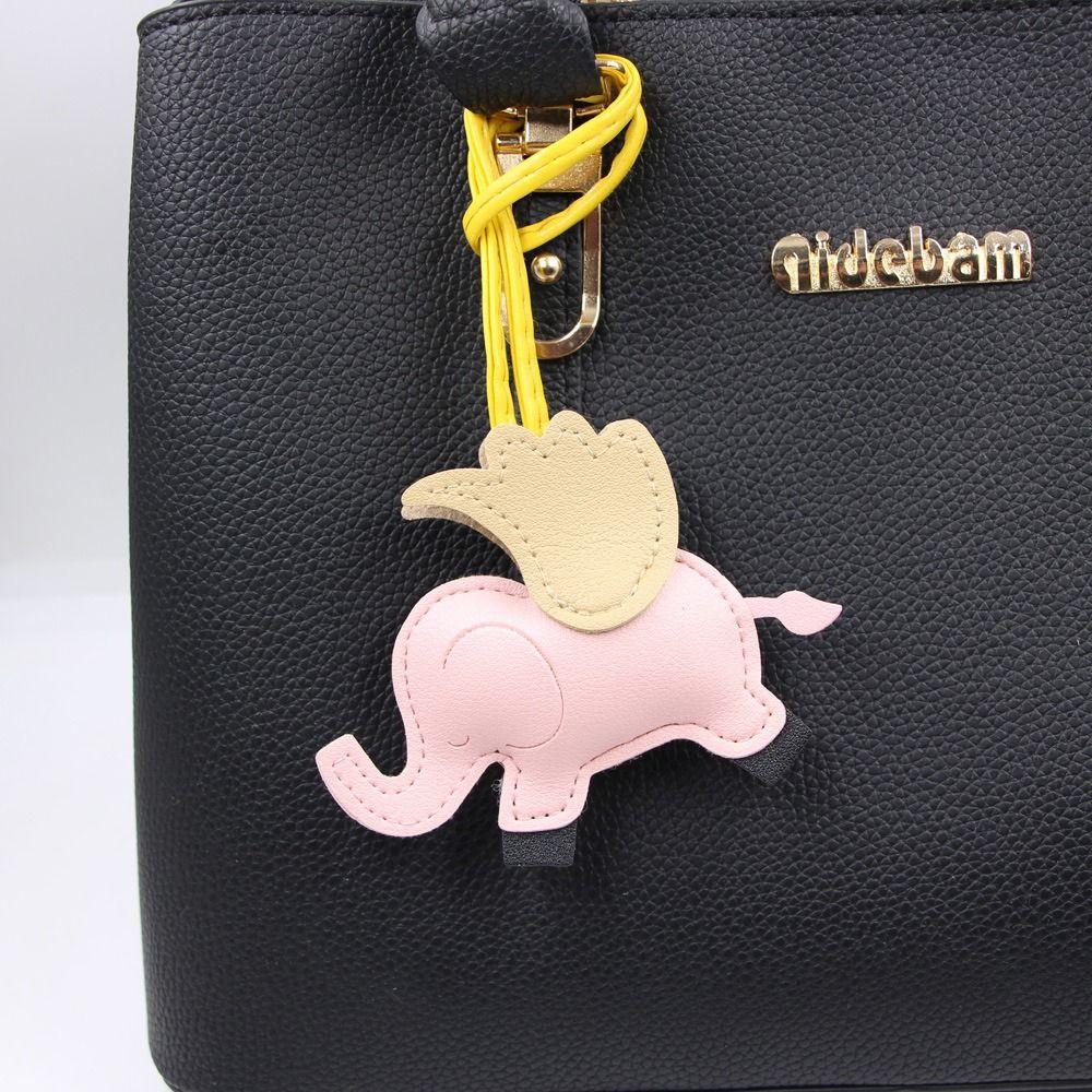 Camel PU Leather Hanger Animal Bag Pendant Lovely Flying Wings Elephant Keychain  Bag Ornament