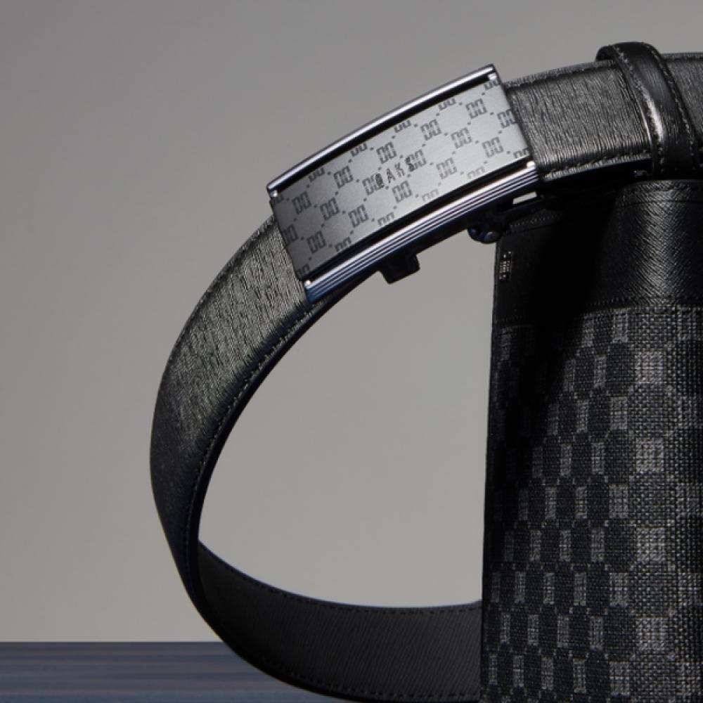Daks Black Dd Pattern Leather Automatic Belt Single option