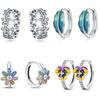 925 Silver Spring Daisy Tulip Flowers Earrings Jewelry Versatile Hoop Earrings For Women Jewelry Birthday Party Gifts