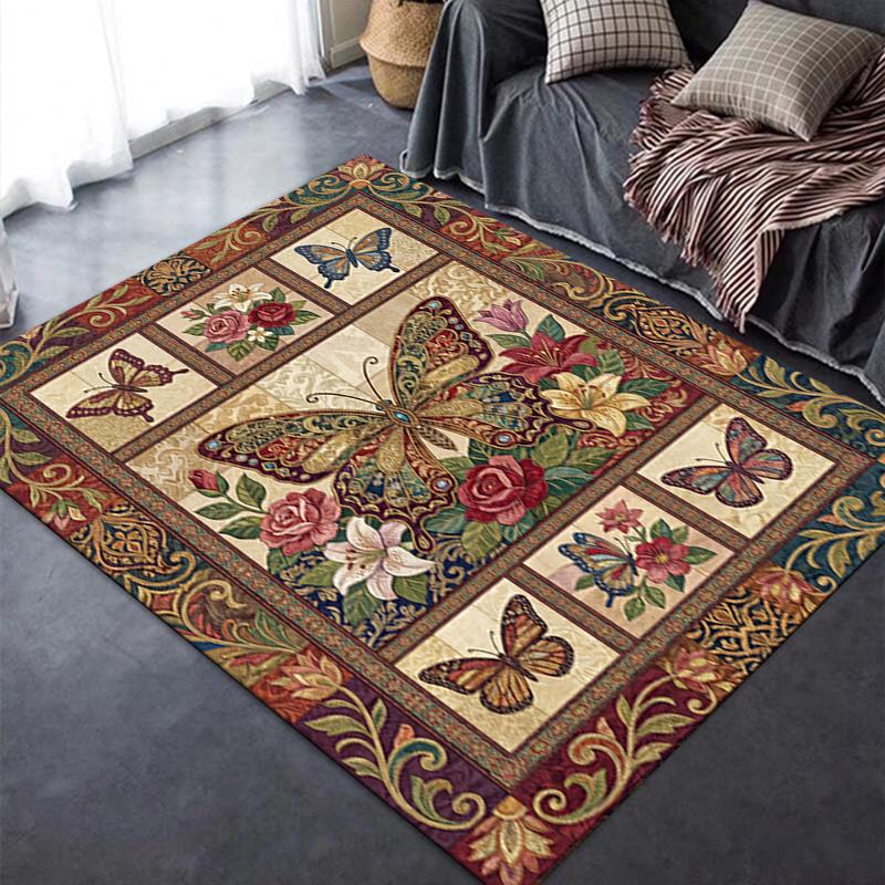 2025 New Butterfly Decoration Carpet Rug for Living Room Bedroom Home Sofa Decoration,Kids play Non-slip Floor Mat26