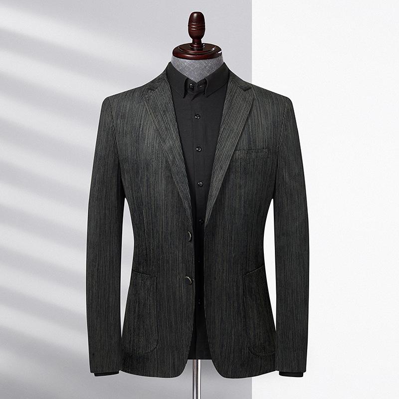 

Мужской повседневный костюм в корейском стиле из вельвета, не мнется, не требует глажки, тонкий маленький костюм, куртка для молодых мужчин M