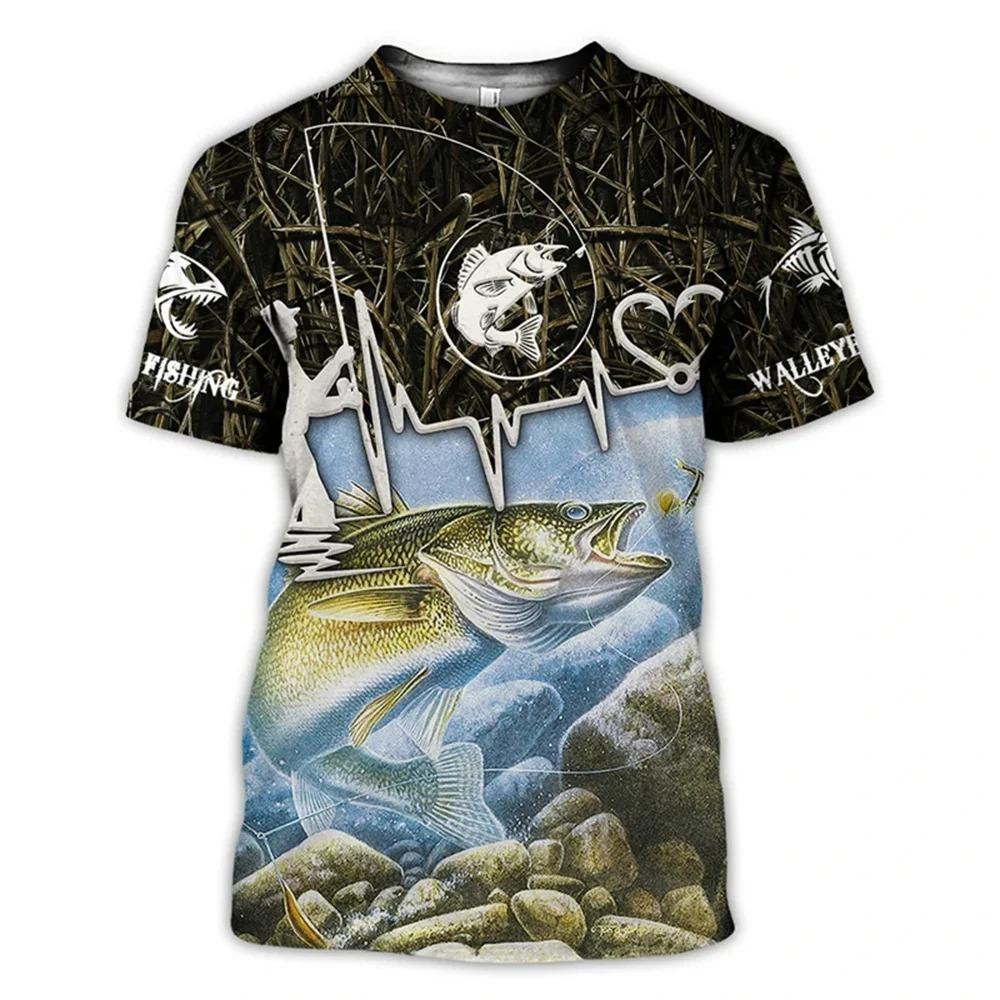 Outdoor Fishing 3d Children's Tops Teenagers From 3 To 14 Years T-Shirts for Boys Girls Korean Kids Clothes Summer Short Sleeve
