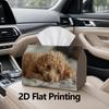 1pc, 2D Flat Printing, Tissue Box Cute Dog On Bed - Pet Lover Gift Pattern Printed Tissue Box, Durable Decoration for Kitchen, Living Room, Bedroom_Jz