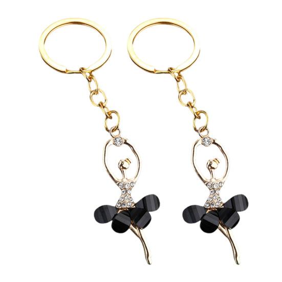 

2Pcs Ballerina Keychain Pendant Lightweight Metal Rhinestone Keychain Portable Elegant Bag Charms Keychain Accessories for Everyday Use