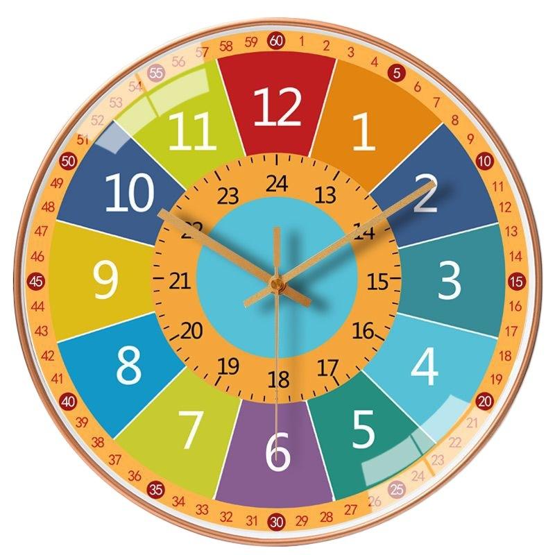 10-Inch 25Cm Learning Early Education Automatic Time-To-Time Radio Clock Home Living Room Bedroom Mute Clock Hanging