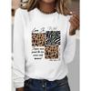 Ladies' Spring and Autumn Clothing Colorful Tree and Butterfly Printed T-shirt Long Sleeve Round Neck Casual Top