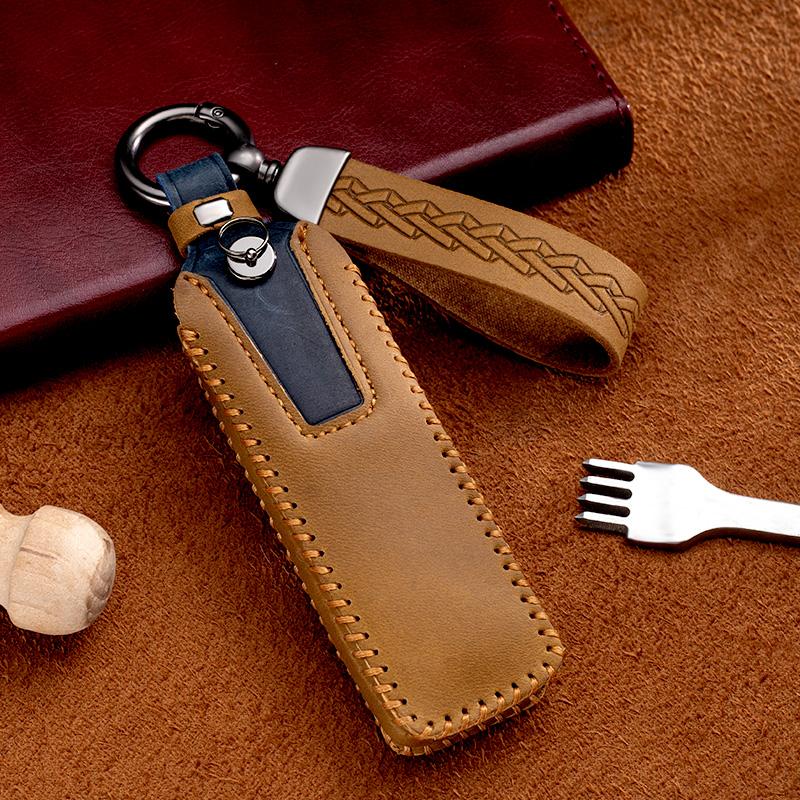 Crazy Horse Leather Car Key Case Cover Shell Fob For Great Wall GWM WEY Coffee01 Coffee02 WEY-X WEY-S WEY-GT VV7 GT Accessories