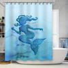 Blue Mermaid Shower Curtain Waterproof Fabric Decorative Bath Liner For Home Bathroom Supplies 72 X 84 Inches