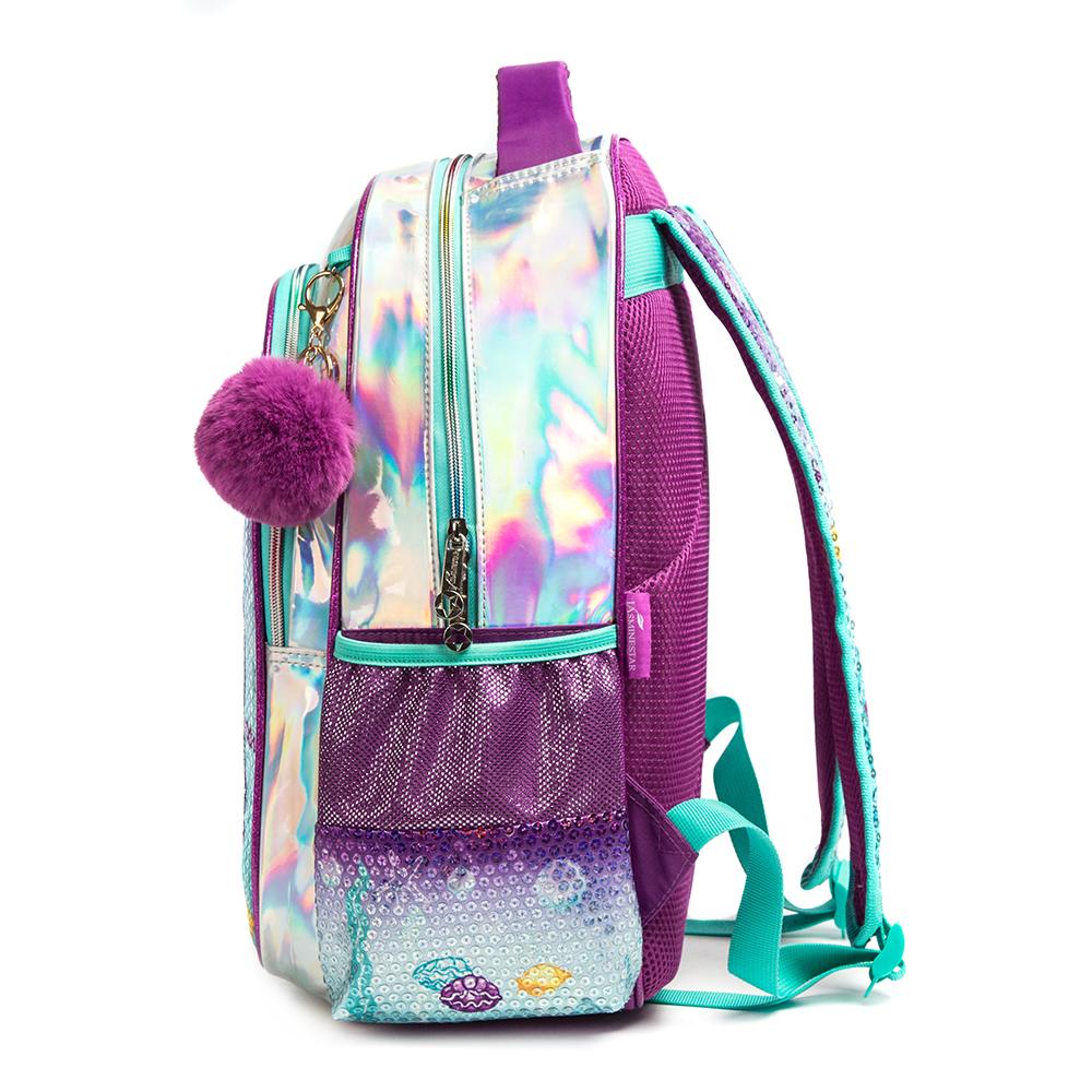 School Bags for Girls 16 Inch Mermaid Sequin Children's Backpack with Lunch Box Pencil Case Book Bag School Supplies Set Bags