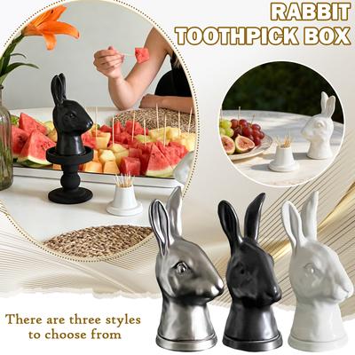 Head Toothpick Holder Creative Animal Shaped Decorative Figurine Silky Desktop Dispenser Cute 3D Statue Storage Jar For Kitchen D
