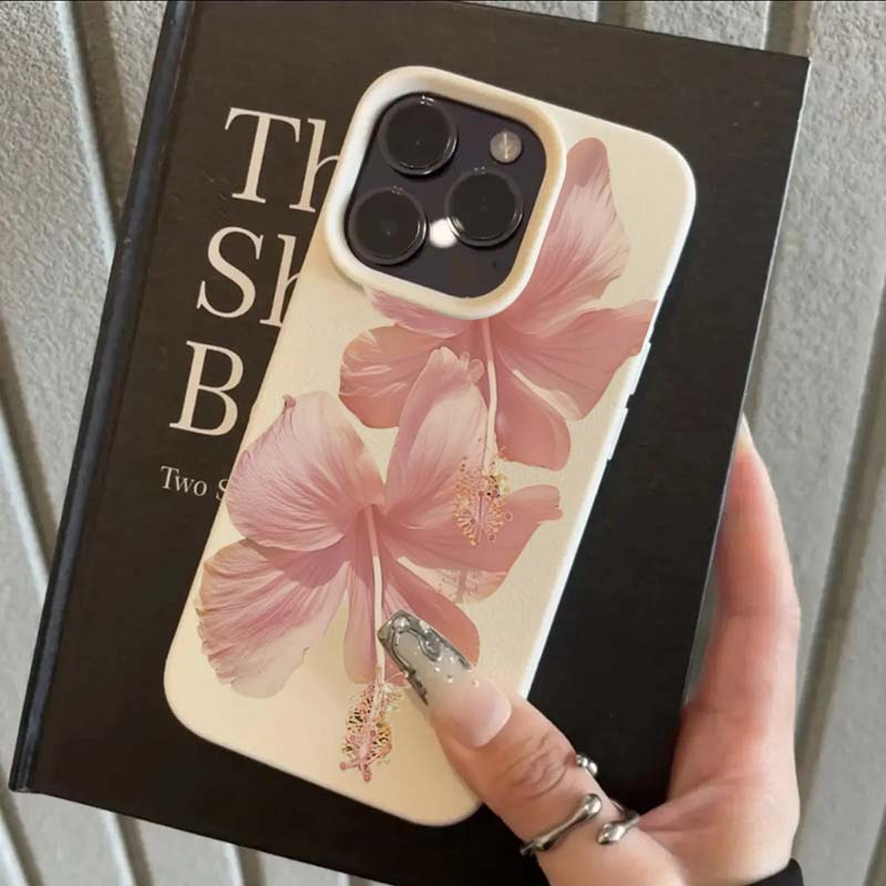 Rosa Hibiskus Elegante Hohe Ästhetik Handyhülle Für iPhone 17 16 Pro Max 15 14 13 12 11 XS X XR 16e 16Plus 17Air Anti-Drop Hülle