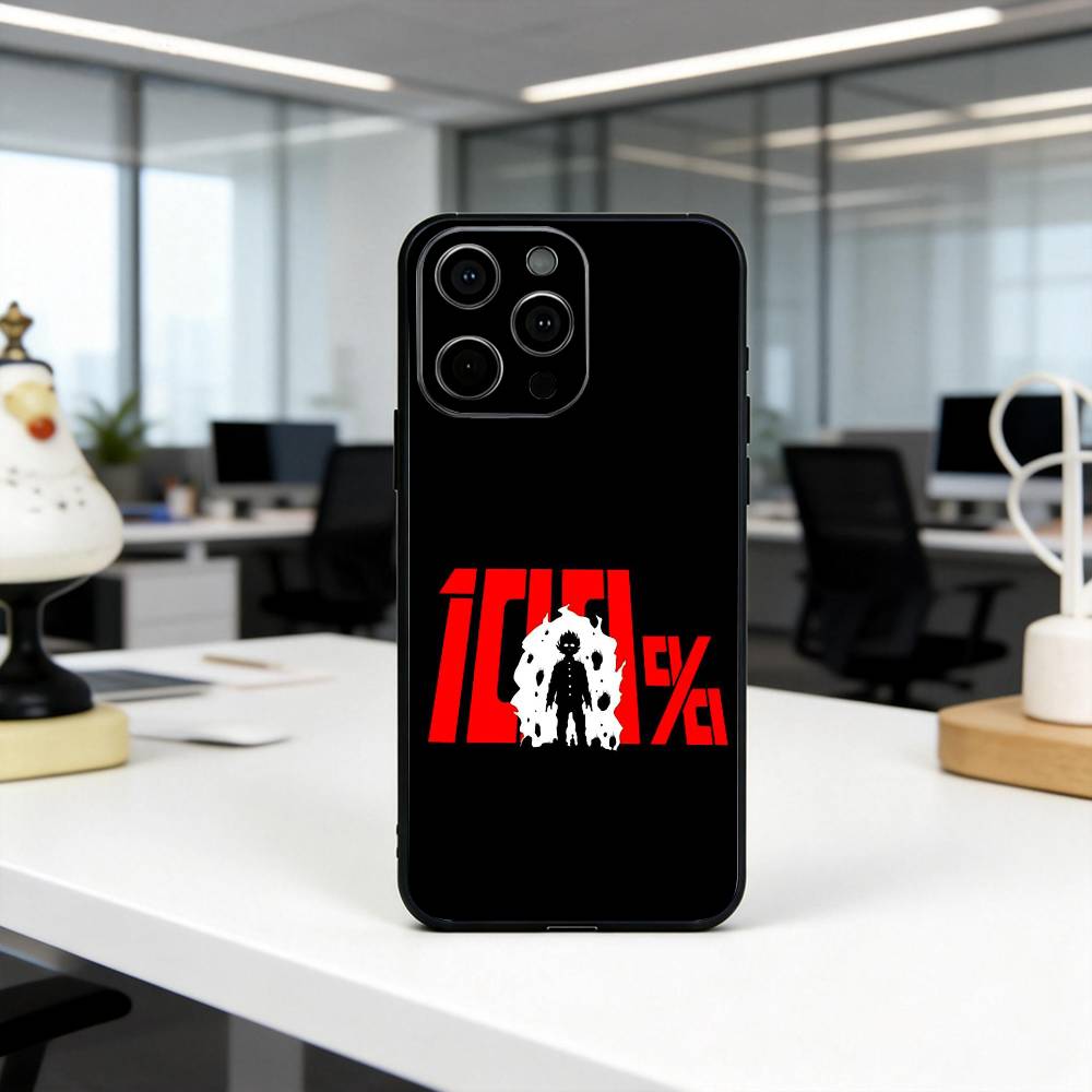 Mob P-Psycho 100 Shigeo K-Kageyama Phone Case For iPhone 17, 16,15,14,13,12,11 Plus,Pro Max, Others Soft Black Cover