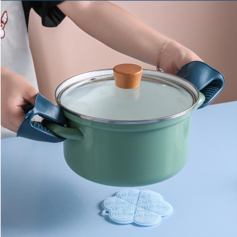 Stainless Steel Anti-scalding Gripper Set: Non-slip Tray Holder & Bowl Clip