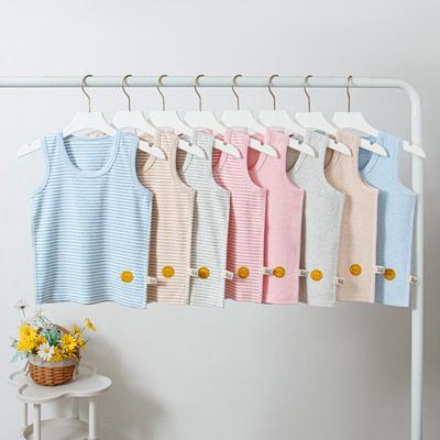 Gilet rayé en coton pour enfants: Unisexe, Respirant, Sans manches, Port toutes saisons