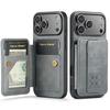 Phone Case for iPhone 18 Pro Max 17 Air 16e 17e 16 Plus 15 Pro 14 13 12 11 WristBand Card Holder Bracket Magnetic Leather Cover