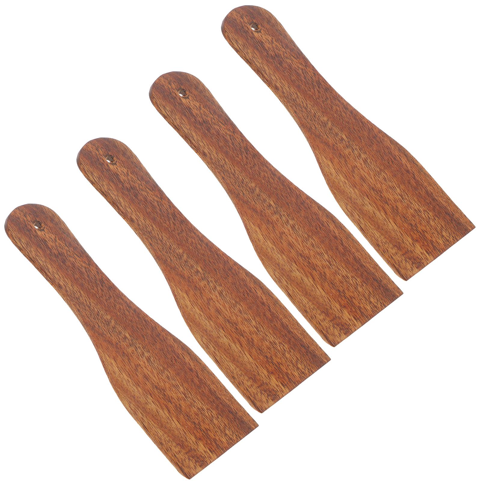 4 Pcs Butter Scraper Pizza Spatula Butter Pizza Serving Scraper Cake Cream Spatulas Wooden Cookie Chef Scraping Child Kitchen