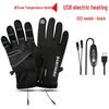 USB Heated Waterproof Cycling Gloves - Windproof, Fleece-Lined, Night Reflective, 5V Electric Warmth