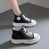 Women High Top Sneakers Lace-Up Casual Plarform Height Canvas Non-Slip Wear Resistant Spring Female Vulcanize Shoes