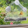Suction Cup Bird Feeder Transparent Window Bird Feeder Tray Hanging House Shape Pet Feeder Outdoor Garden Bird Food Dispenser