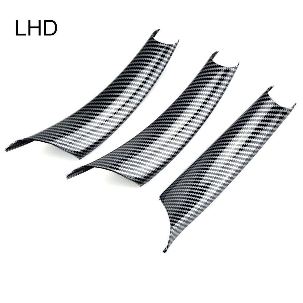 Car Door Pull Handle Cover Set 3 Pieces for BMW X5 E70 X6 E71 E72 2007 2014 Interior Carbon Texture ABS Material