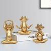 3.7In Gold Frog Figurines Resin Sculptures Decor Fashion Frog Yoga Statues  Desk Table