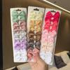 10Pcs Soft Cotton Bow Hairpin Girl Sweet Design Hairpin Color Block Delicate Hairgripe Barrettes Kawaii Child Accessories