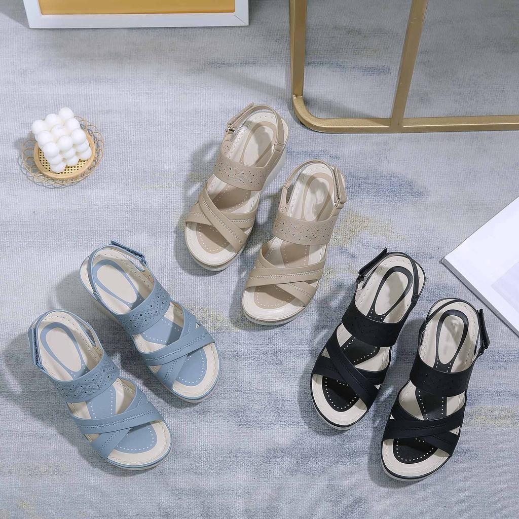 Casual Sandals Women'S Summer Fashion Leisure Wedges Open Toed Cutout Sandal On The Beach To Wear Flip Flops Chalas Mujer
