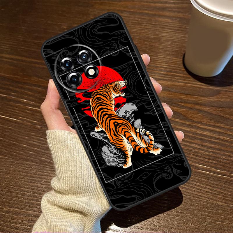 Tiger Red Sun Japan Art For OnePlus 15 13 12 11 15R 13R 12R 8T 10T 13T Case For OnePlus Nord 5 CE 2 3 4 Lite N20 N30