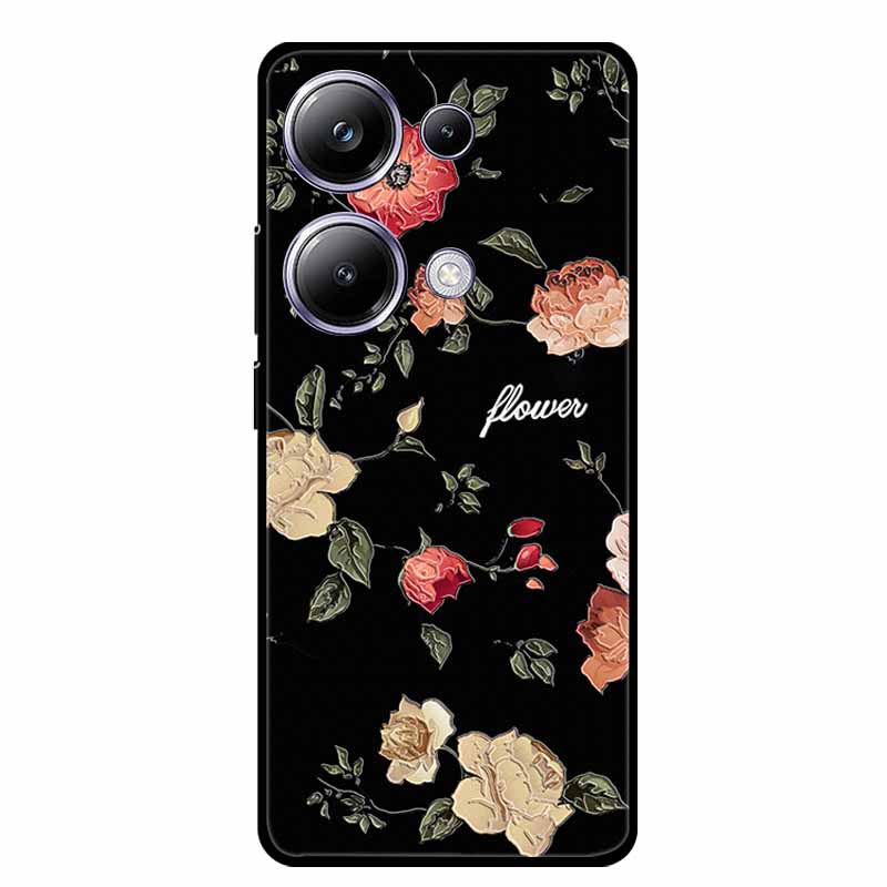 3D Emboss Case For Xiaomi Poco M6 Pro Phone Case Flower Silicone Soft Back Cover For Xiaomi Poco M6 Pro Case PocoM6 M 6 Pro Capa