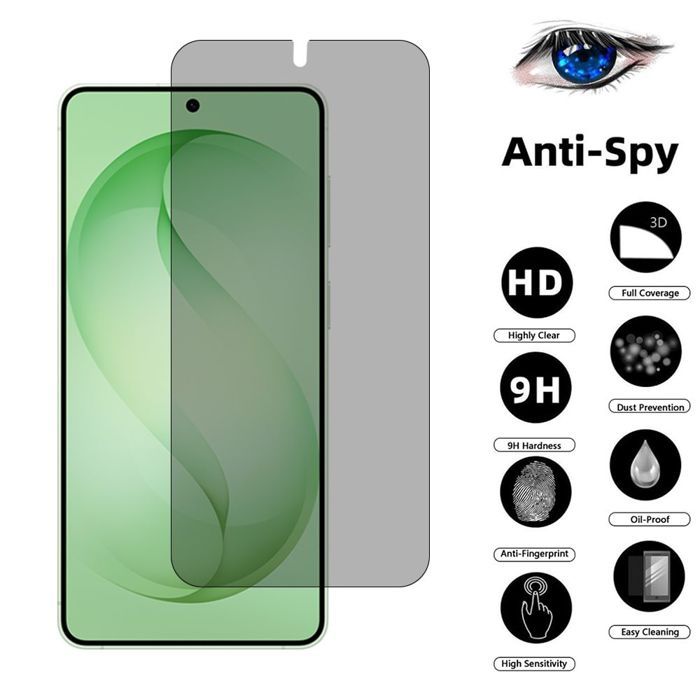 3 Verre Trempé Anti-Espion pour Samsung Galaxy S26 FE, Vitre Protection Rigide Installation Facile