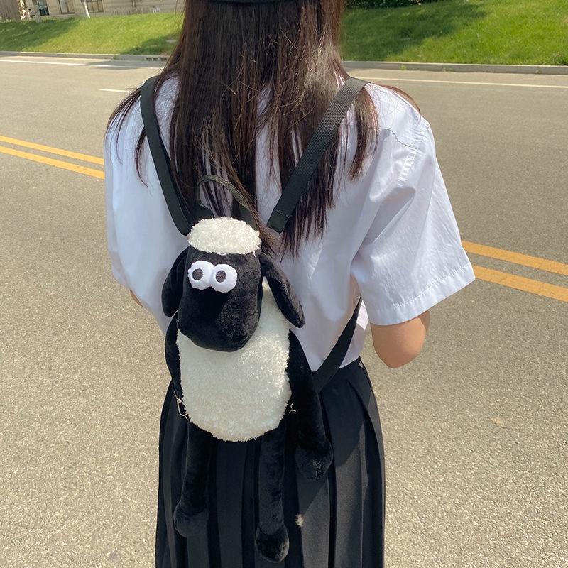 Cute Sheep Plush Backpack For Daily Use
