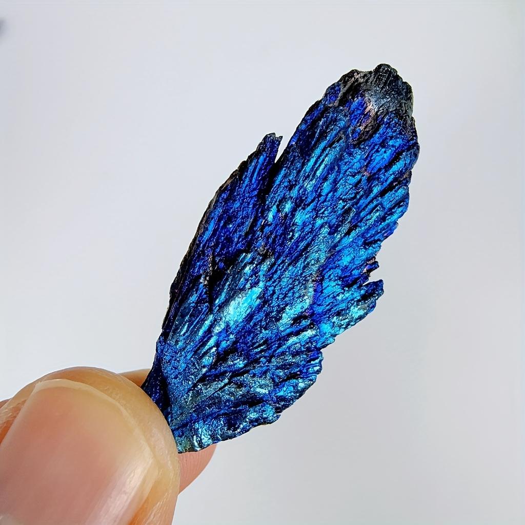 1pc/5pcs Stunning Blue/Purple Aura Flame Feather Stone -Black Kyanite Specimen with Iridescent for Home Decoration And Gift ball