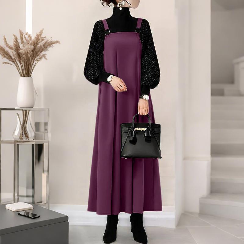 ZANZEA Women Casual Square Collar Loose Sleeveless Dress