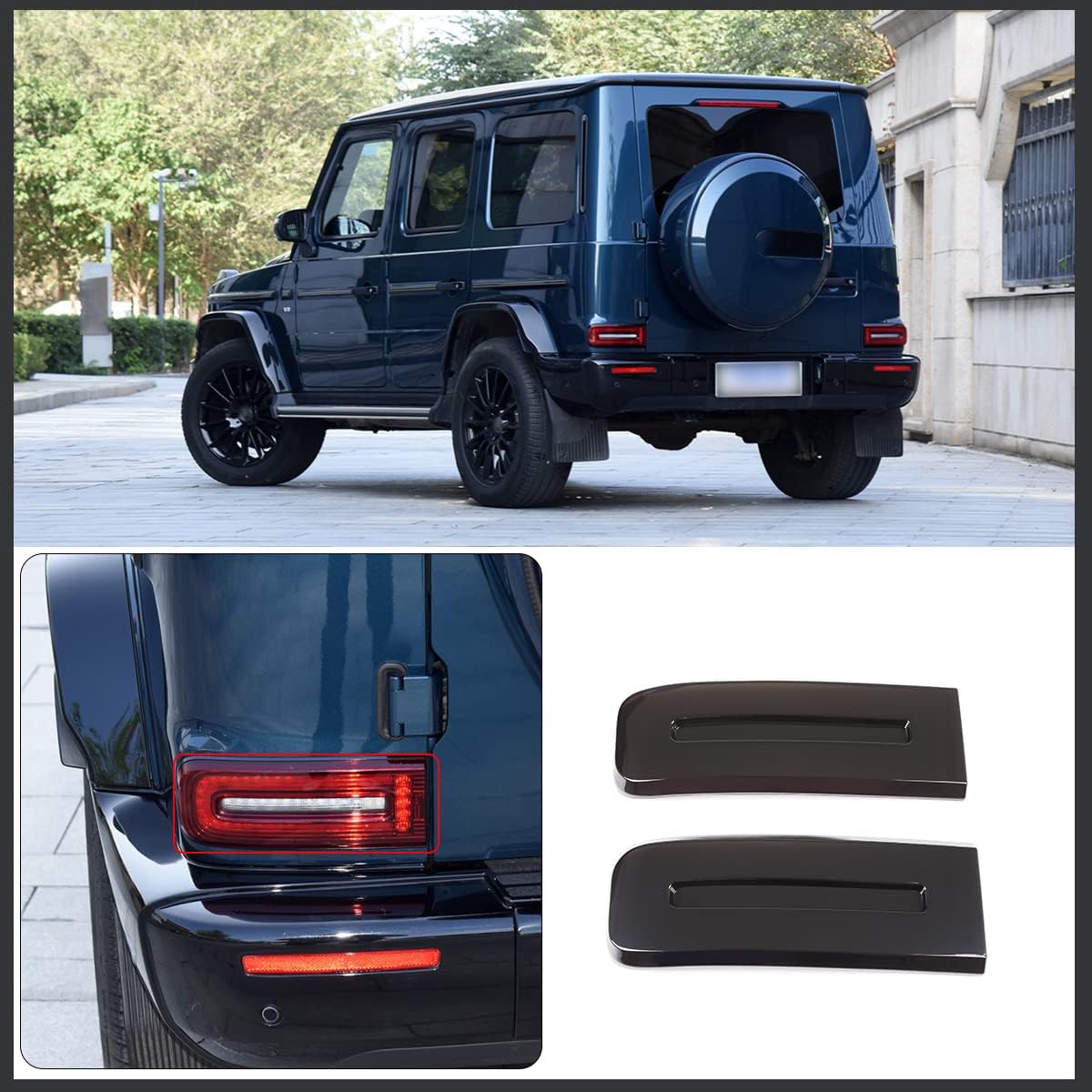 

Car Rear Lamp Smoked Tinted Tail Light Cover Compatible with For Mercedes-Benz G Class W463 2019-22, Brake Indicator Light Reversing Lamp Protection Transparent Grey