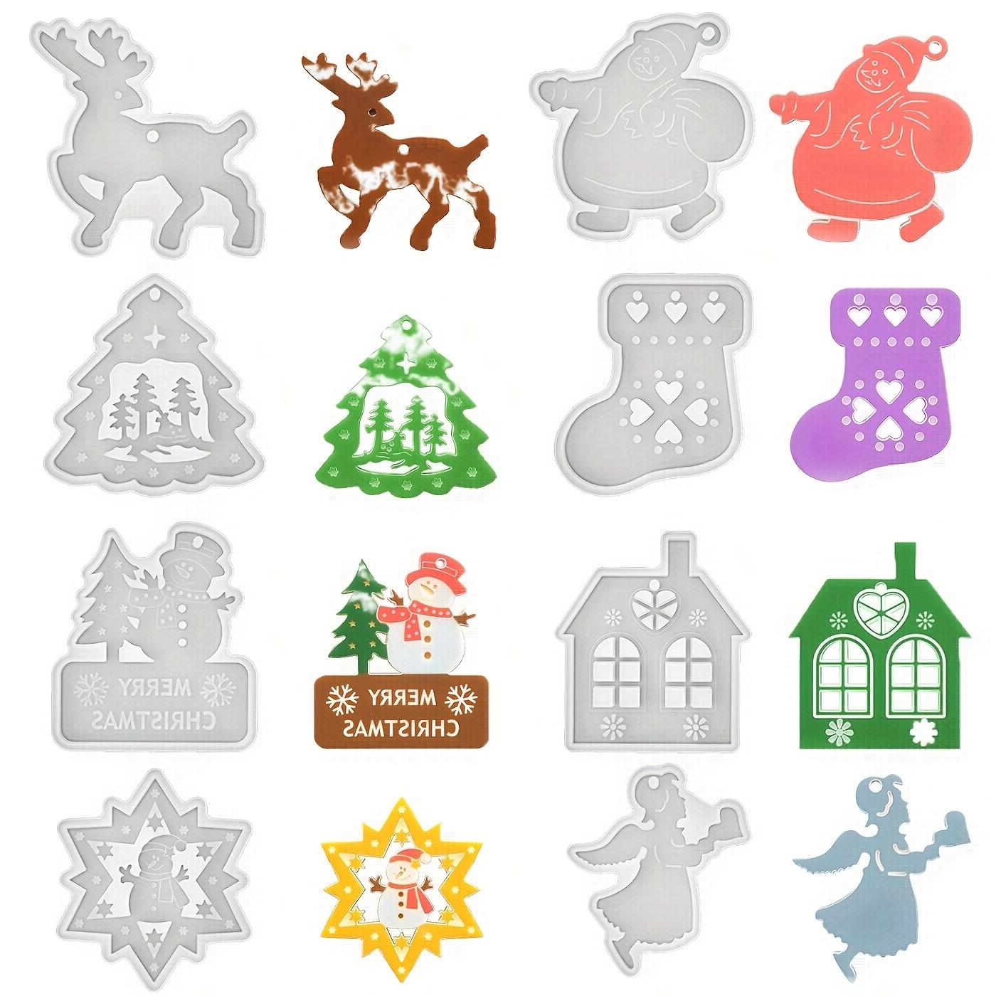 

Рождественская силиконовая форма Лось Колокольчик Подвеска Елка DIY Форма для смолы Брелок Ювелирные изделия С Рождеством Христовым Украшение для домашней вечеринки