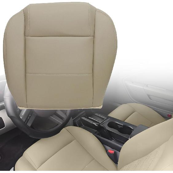 Driver Side Bottom Leather Non-Perforated Seat Cover Tan Compatible with Ford Mustang V6 2005 2006 2007 2008 2009
