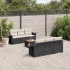 VidaXL Garden Lounge Set with Cushions 7 Pcs, Patio Sofas, Patio Furniture Set, Outdoor Furniture, Black 3256784