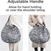 Storage Bag Leopard Print Foldable Environmentally Friendly Large Capacity Portable Single Shoulder Supermarket Shopping Pouch