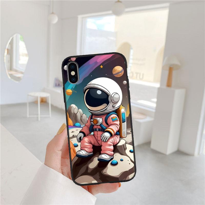 CJ12 Astronaut Space Moon Case for Samsung Galaxy M06 M15 M16 M35 M55 M56 A36 A42 A50 A50S A51 A52 A32 A33 A05 A05S A06 A16 A20