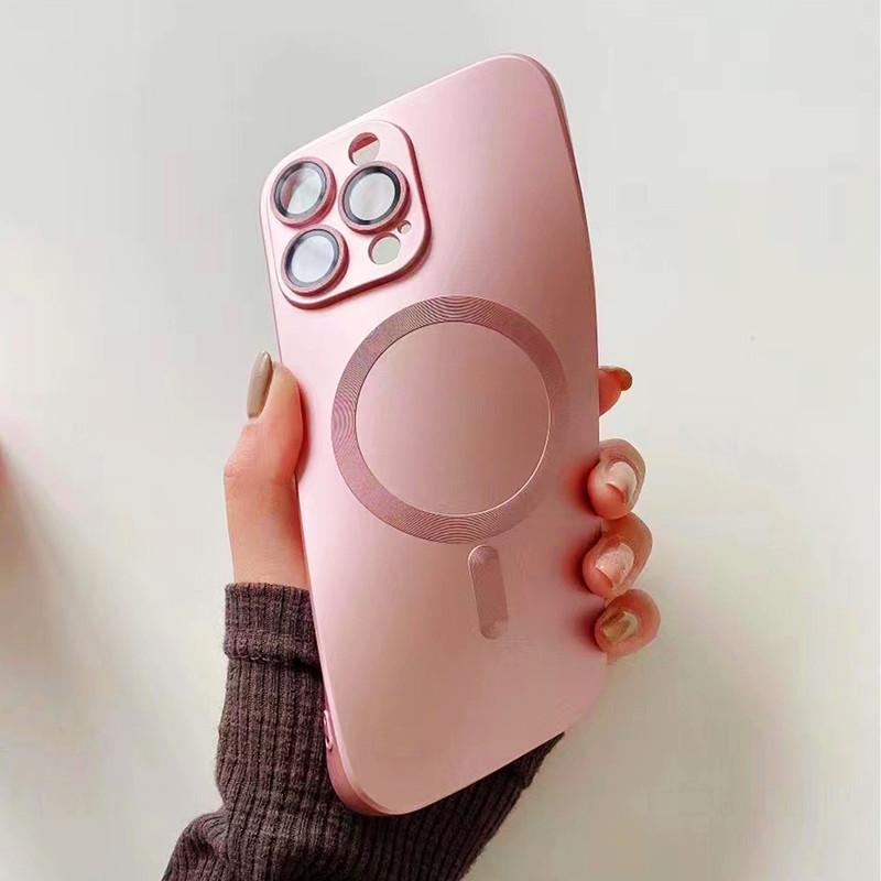Magnetic Wireless Charging Protective Case with Lens Film for iPhone 14/13/12 Pro Max