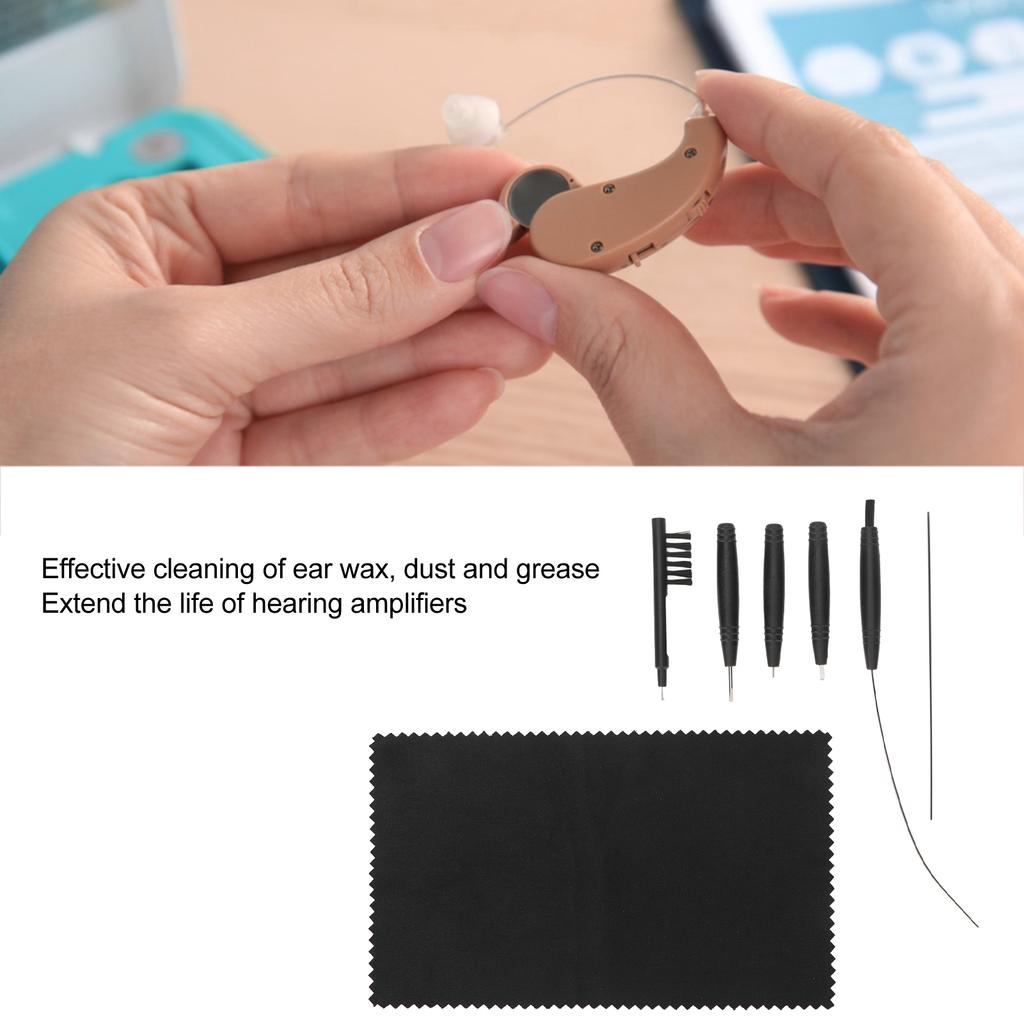 8pcs Hring Amplifier Clning Tools rwax Removal Lightweight Complete Professional Brush Set