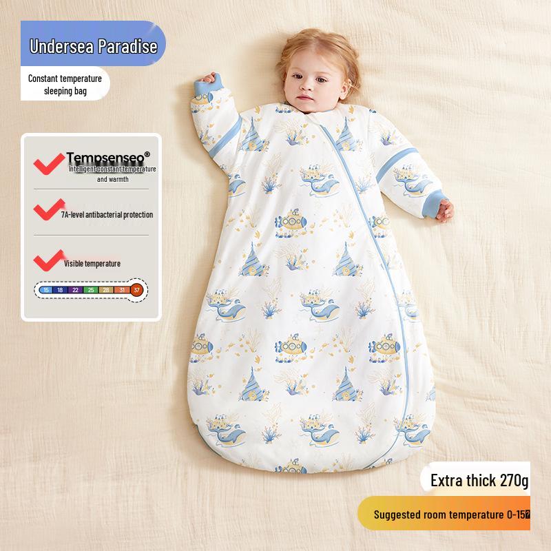 Four Seasons Baby Sleeping Bag - Anti-Kick & Anti-Startle, One-Piece for Newborns & Children, Spring & Autumn, Winter Style