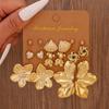 European-American Cross-border C-shaped Teardrop Flower Earrings: Chic, Creative, & Versatile Women's Jewelry Set