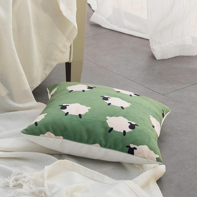 45X45Cmnew Modern Simple Green Cushion Digital Printing Throw Pillow Cover Home Sofa Pillow Cover Without Pillow Core