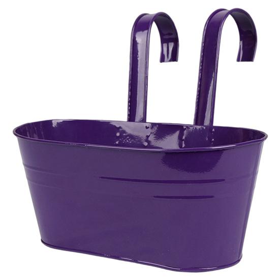 Portafiori da Interno ed Esterno Fioriera Sospesa in Metallo, Vaso da Fiori con Fori di Drenaggio, Ganci Staccabili, Contenitori a Gancio per Ringhiera del Balcone per Recinzione del Giardino