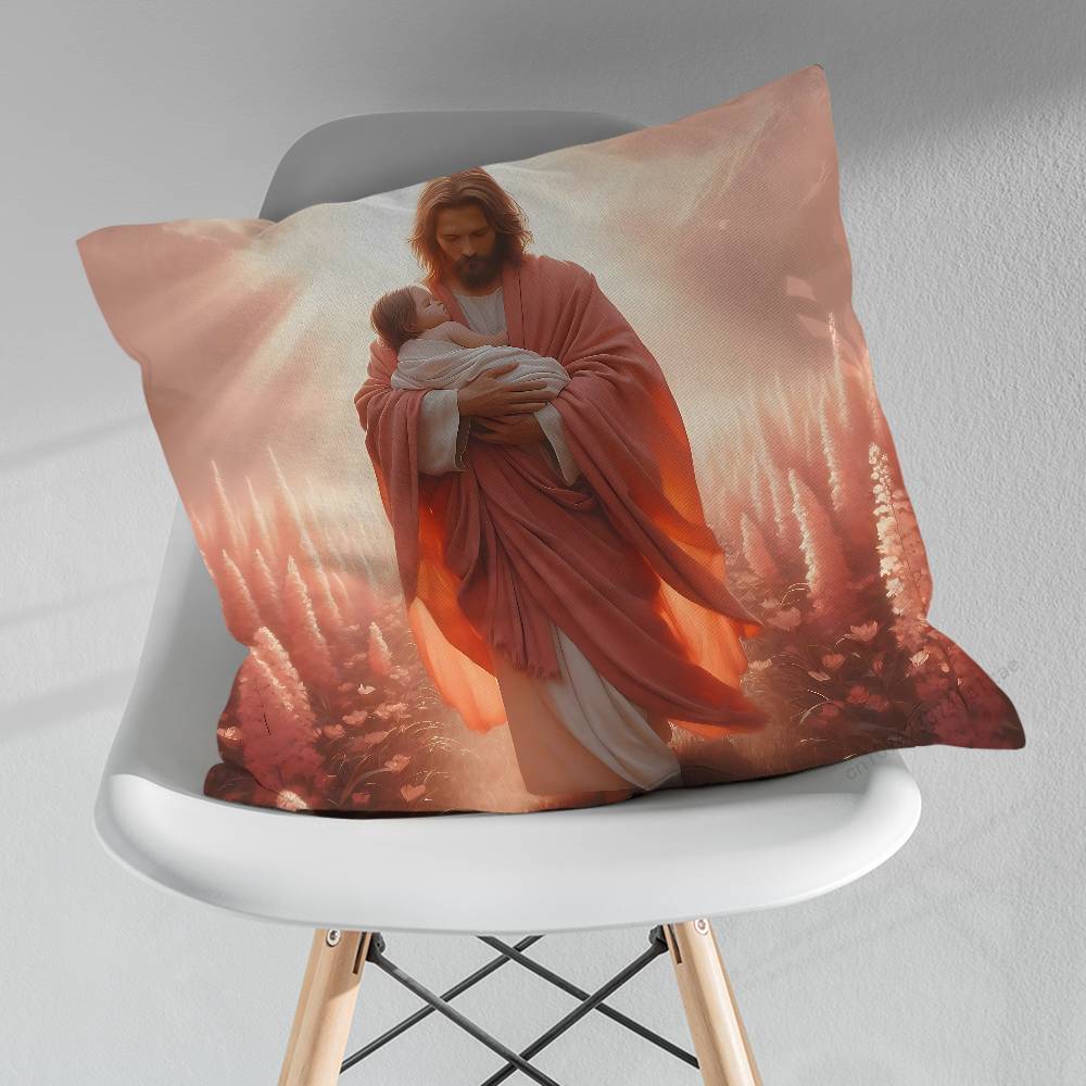 Savior Belief Jesus Pillowcase for Sofa Room Office Decor Printing Merchandise AllMatch Cushion Cover
