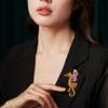 Cute Seahorse Cartoon Penguin Dripping Oil High-end Pendant Animal Brooch