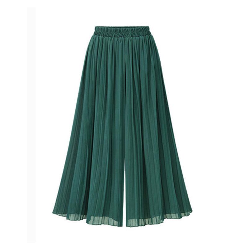 Summer Plus Size Women Loose Chiffon Wide Leg Pants Loose Beach Skirt Pants Size S-6XL