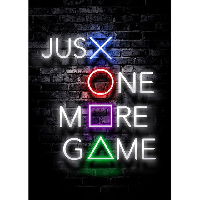 Playroom Poster Decoration Gaming Prints Neon Video Gamer Canvas Painting Wall Art Picture for Kids Boys Game Room Decor Gift No Frame