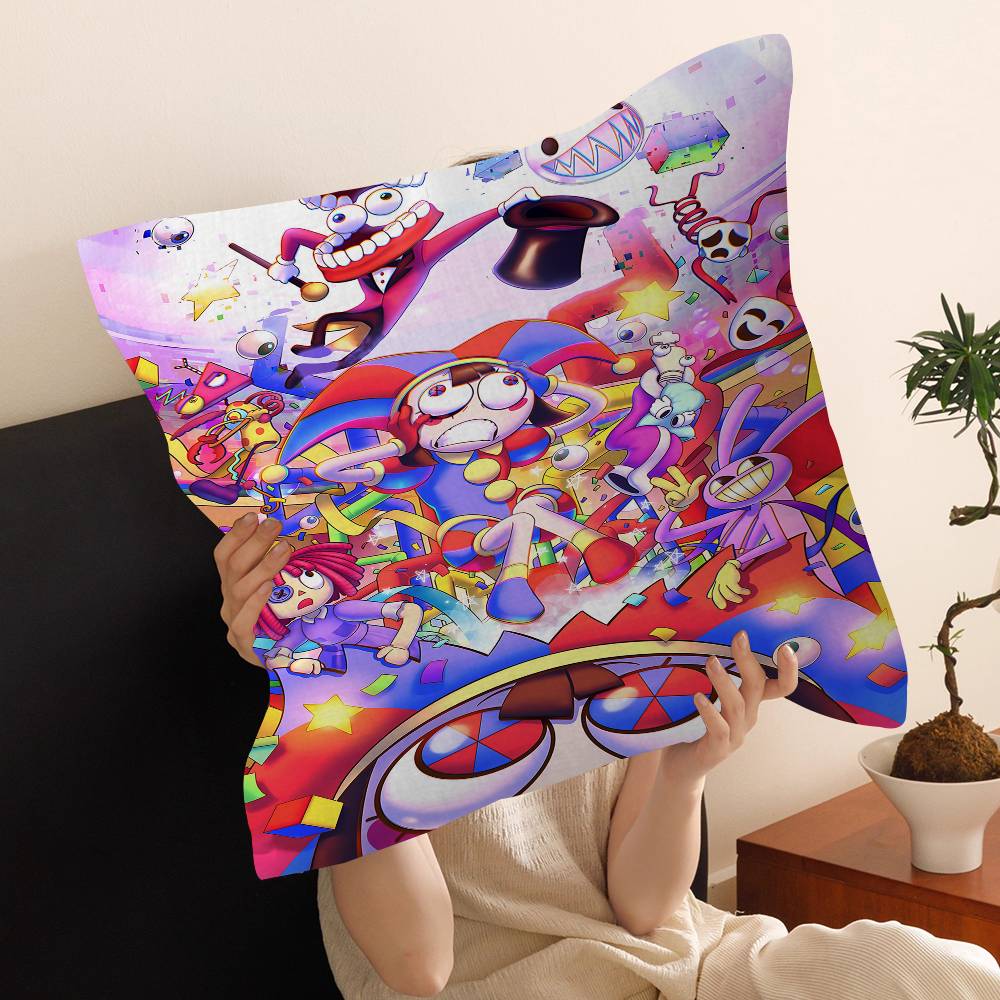 Cartoon The AAmazing DDigital CCircus Pillow Anime Pillow Sofa Bed Head Pillow Cover Cushion Cover 45x45 Cm Fashion